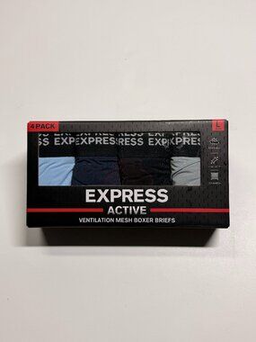 NWT Express Active Microfiber Boxer Briefs - Large - Multi Colors - 4 Pack